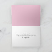 Gelukkige Verjaardagskat in Roze Linten Kaart (Binnen)