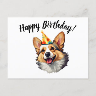 Gelukkige Verjaardagskegel Corgi Briefkaart