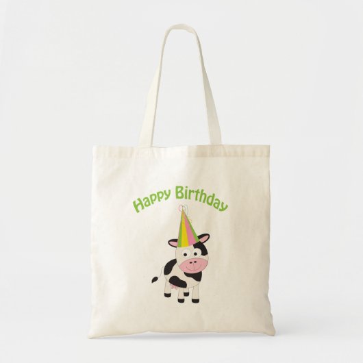 Gelukkige verjaardagskoe tote bag (Voorkant)
