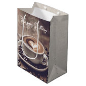 Gelukkige Verjaardagskoffie met Hart Medium Cadeauzakje (Voorkant Gekanteld)