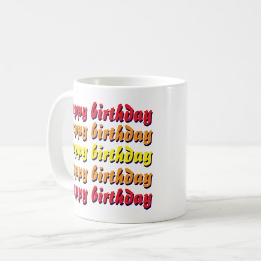 Gelukkige verjaardagskoffie mok (Voorkant links)