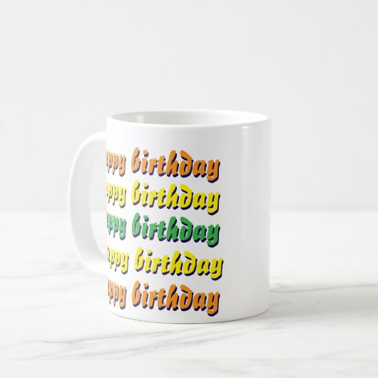 Gelukkige verjaardagskoffie mok (Voorkant links)