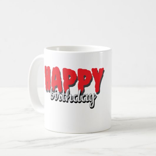 Gelukkige verjaardagskoffie mok (Voorkant links)