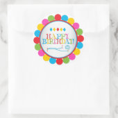 Gelukkige Verjaardagskringen in Kleur Ronde Sticker (Tas)