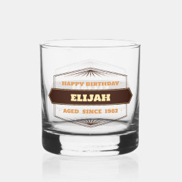 gelukkige-verjaardagslabel whisky glas