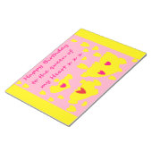 Gelukkige verjaardagsliefdesbericht op een notitie notitieblok (Schuin)