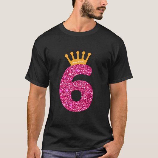 Gelukkige Verjaardagsmeisjes 6e Feest 6 Jaar Oud D T-shirt (Voorkant)
