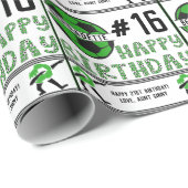 Gelukkige Verjaardagsnaam Leeftijd Sentiment Voetb Cadeaupapier (Rol Hoek)