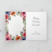 Gelukkige Verjaardagsnaam Zomerbloemen Poppies Flo Kaart (Binnen)