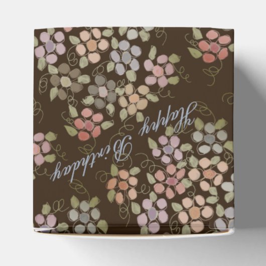Gelukkige Verjaardagspapier Gebloemde Chocolade Fa Bedankdoosjes (Bovenkant)