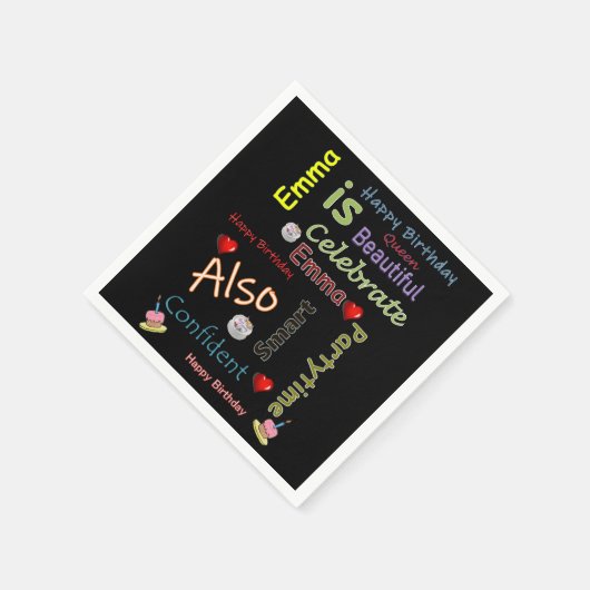 Gelukkige Verjaardagspapier Servetten Emma (Hoek)