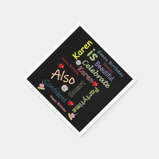 Gelukkige Verjaardagspapier Servetten Karen (Hoek)