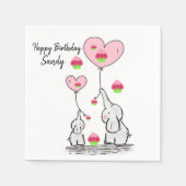 Gelukkige Verjaardagspapier servetten, olifant Servet (Voorkant)