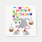 Gelukkige Verjaardagspapier servetten, Possum Servet (Voorkant)