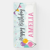 Gelukkige Verjaardagspartij Bannerteken met Ballon Spandoek (Verticaal)