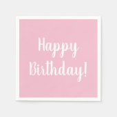 Gelukkige Verjaardagspastel Roze Verjaardagsfeestj Servet (Voorkant)