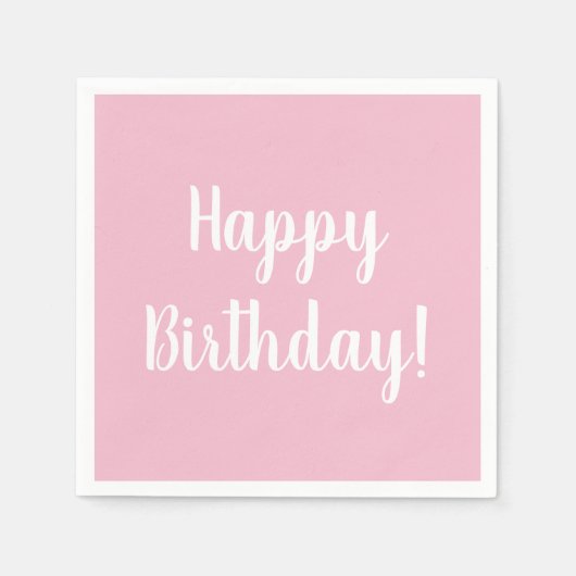 Gelukkige Verjaardagspastel Roze Verjaardagsfeestj Servet (Voorkant)