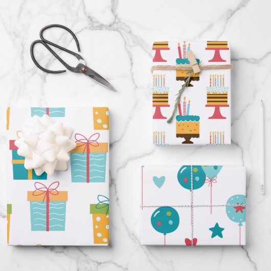 Gelukkige Verjaardagspret Inpakpapier Vel (Voorkant)