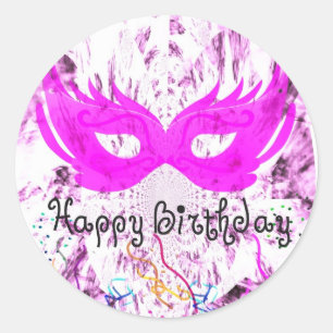 Gelukkige Verjaardagspret Ronde Sticker