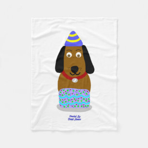Gelukkige Verjaardagspup Kleine Fleece Deken