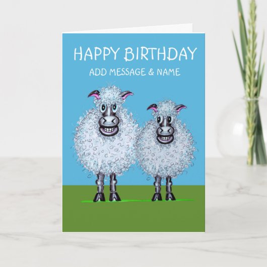 Gelukkige verjaardagsschapen kaart (Voorkant)