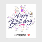 Gelukkige verjaardagssticker sticker (Vel)