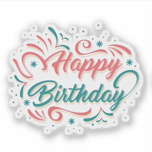 Gelukkige verjaardagssticker sticker (Voorkant)
