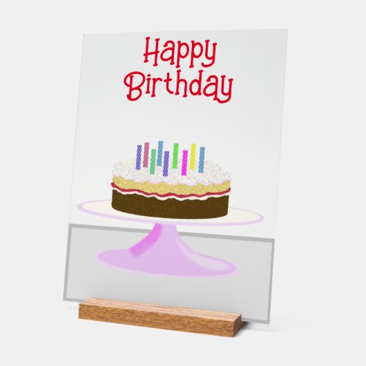 Gelukkige Verjaardagstaart en kaarsen acryl teken Acryl Bord (Hoek)