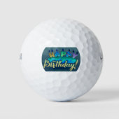 *** GELUKKIGE VERJAARDAGSTAART EN KAARSEN *** GOLF GOLFBALLEN (Voorkant)
