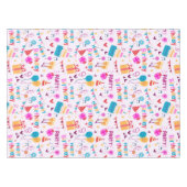 Gelukkige verjaardagstaart print tafelkleed (Voorkant (Horizontaal))