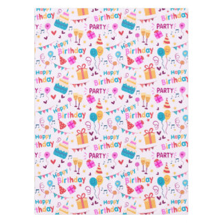 Gelukkige verjaardagstaart print tafelkleed