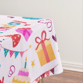 Gelukkige verjaardagstaart print tafelkleed (Voorbeeld)
