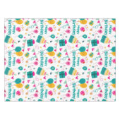 Gelukkige verjaardagstaart print tafelkleed (Voorkant (Horizontaal))