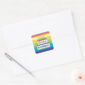 Gelukkige Verjaardagstaart Regenboog Vierkante Sticker (Envelop)