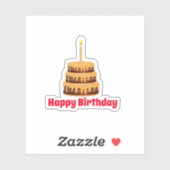 Gelukkige verjaardagstaart sticker (Vel)