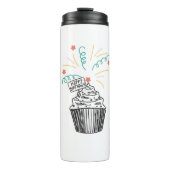 Gelukkige verjaardagstaart thermosbeker (Voorkant)