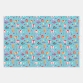 Gelukkige Verjaardagstaarten Ballons Patroon Gift Inpakpapier Vel (Voorkant 2)