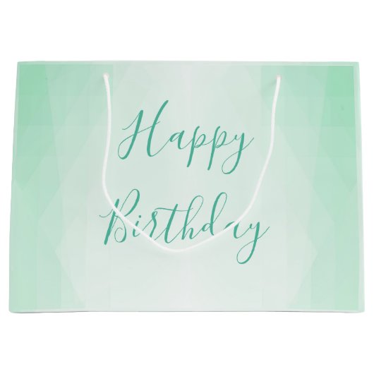 Gelukkige Verjaardagstekst Mint Groene Kleur Moder Groot Cadeauzakje (Voorkant)