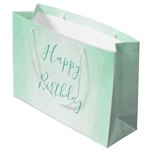 Gelukkige Verjaardagstekst Mint Groene Kleur Moder Groot Cadeauzakje (Achterkant Gekanteld)
