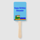 Gelukkige Verjaardagstrein en Naam Handwaaier (Achterkant)