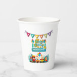 Gelukkige Verjaardagstrein met Leuke Dieren Wensen Papieren Bekers<br><div class="desc">Mijn creaties voegen een vleugje plezier toe aan een verscheidenheid aan items,  waaronder kaarten,  vernieuwende t-shirts,  stickers,  mokken,  decoratieve borden en een reeks boeiende collecties. Laten we elke verjaardag omzetten in een onvergetelijke reis van blijdschap en hartelijke wensen met mijn bijzondere design.</div>