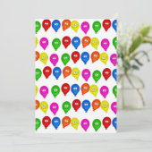 Gelukkige Verjaardagsuitnodiging Kleurrijke Ballon Kaart (Staand voorkant)