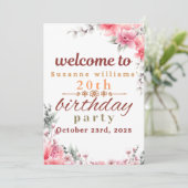 Gelukkige verjaardagsuitnodigingskaart kaart (Staand voorkant)