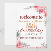 Gelukkige verjaardagsuitnodigingskaart kaart (Voorkant / Achterkant)