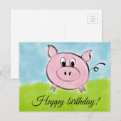 Gelukkige verjaardagsvarken briefkaart (Voorkant / Achterkant)
