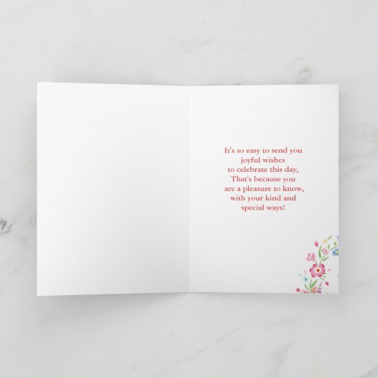 Gelukkige Verjaardagsveld Bloemkrans Special Joyfu Kaart (Binnen)