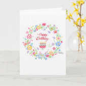 Gelukkige Verjaardagsveld Bloemkrans Special Joyfu Kaart (Gele Bloem)