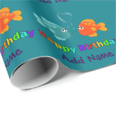 Gelukkige Verjaardagsvis, Hart, Gepersonaliseerd. Cadeaupapier (Rol Hoek)