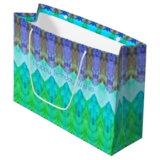 Gelukkige Verjaardagswensen Grote Document Giftzak Groot Cadeauzakje (Voorkant Gekanteld)