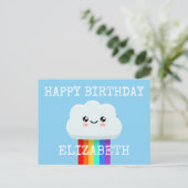 Gelukkige verjaardagswolk briefkaart (Staand voorkant)